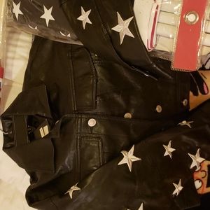 Black leather  jacket